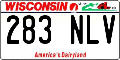 WI license plate 283NLV