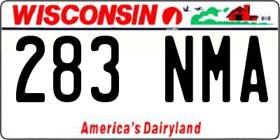 WI license plate 283NMA