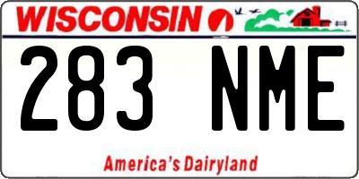 WI license plate 283NME