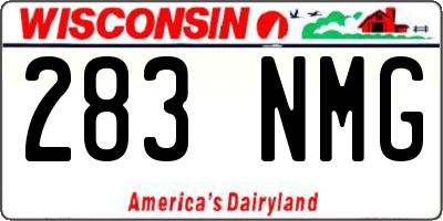 WI license plate 283NMG