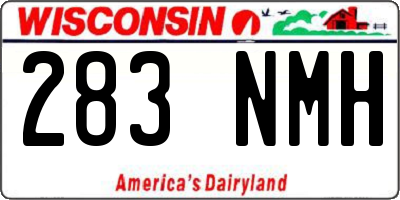 WI license plate 283NMH