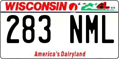 WI license plate 283NML