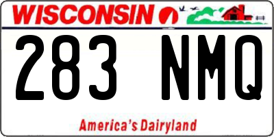 WI license plate 283NMQ