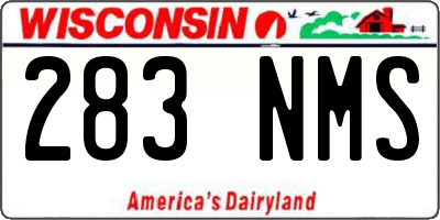 WI license plate 283NMS