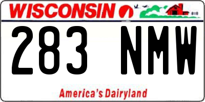 WI license plate 283NMW