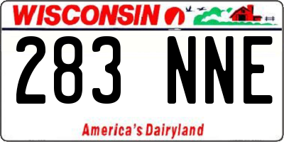 WI license plate 283NNE