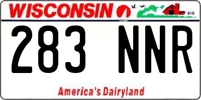 WI license plate 283NNR