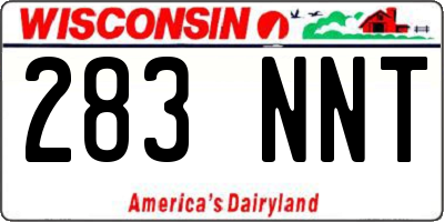 WI license plate 283NNT