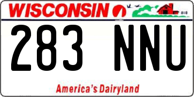 WI license plate 283NNU