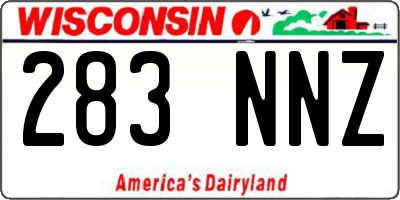 WI license plate 283NNZ