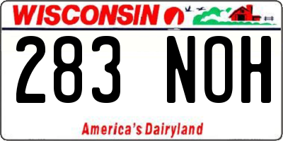WI license plate 283NOH
