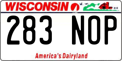 WI license plate 283NOP