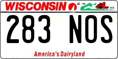 WI license plate 283NOS