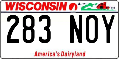 WI license plate 283NOY