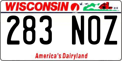 WI license plate 283NOZ