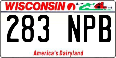 WI license plate 283NPB