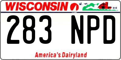 WI license plate 283NPD