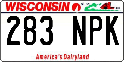 WI license plate 283NPK