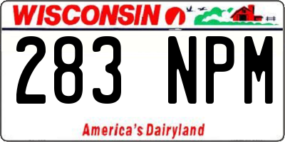 WI license plate 283NPM