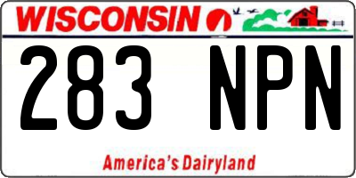 WI license plate 283NPN