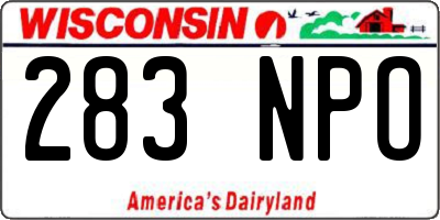 WI license plate 283NPO