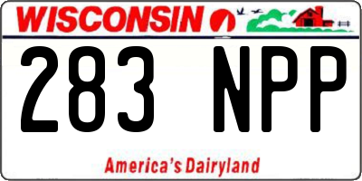 WI license plate 283NPP
