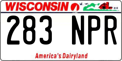 WI license plate 283NPR