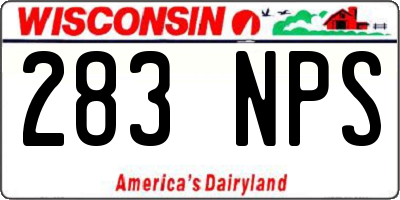 WI license plate 283NPS