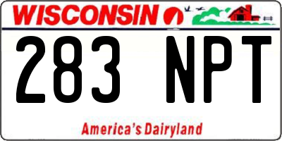 WI license plate 283NPT
