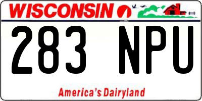 WI license plate 283NPU