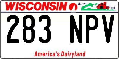 WI license plate 283NPV