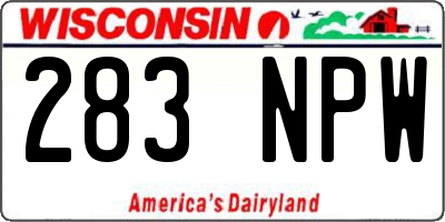 WI license plate 283NPW