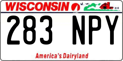 WI license plate 283NPY