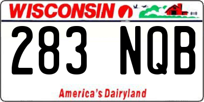 WI license plate 283NQB