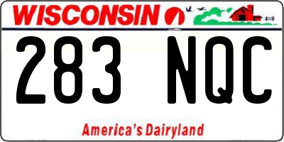 WI license plate 283NQC