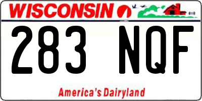 WI license plate 283NQF