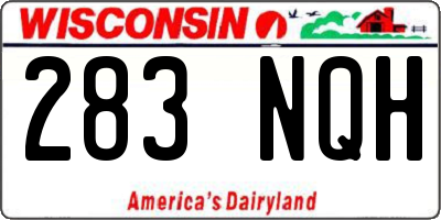 WI license plate 283NQH