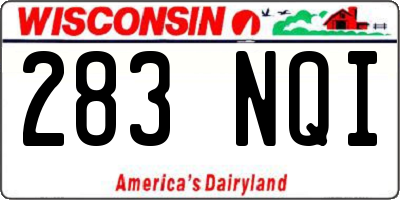 WI license plate 283NQI