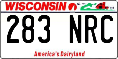 WI license plate 283NRC