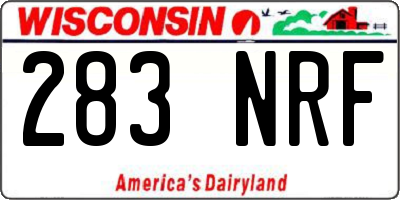 WI license plate 283NRF