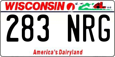 WI license plate 283NRG