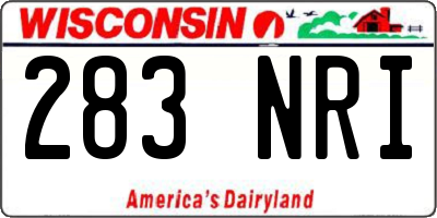 WI license plate 283NRI