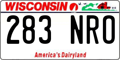 WI license plate 283NRO