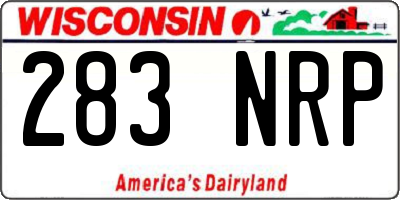 WI license plate 283NRP