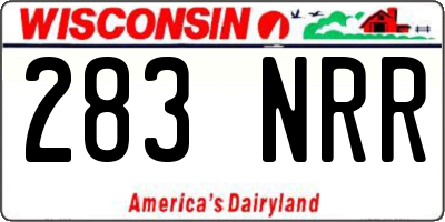 WI license plate 283NRR