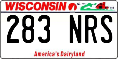 WI license plate 283NRS