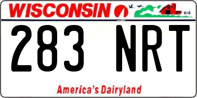 WI license plate 283NRT