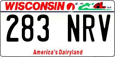 WI license plate 283NRV