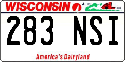WI license plate 283NSI