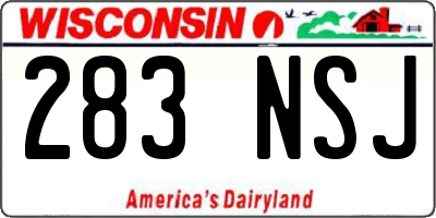 WI license plate 283NSJ